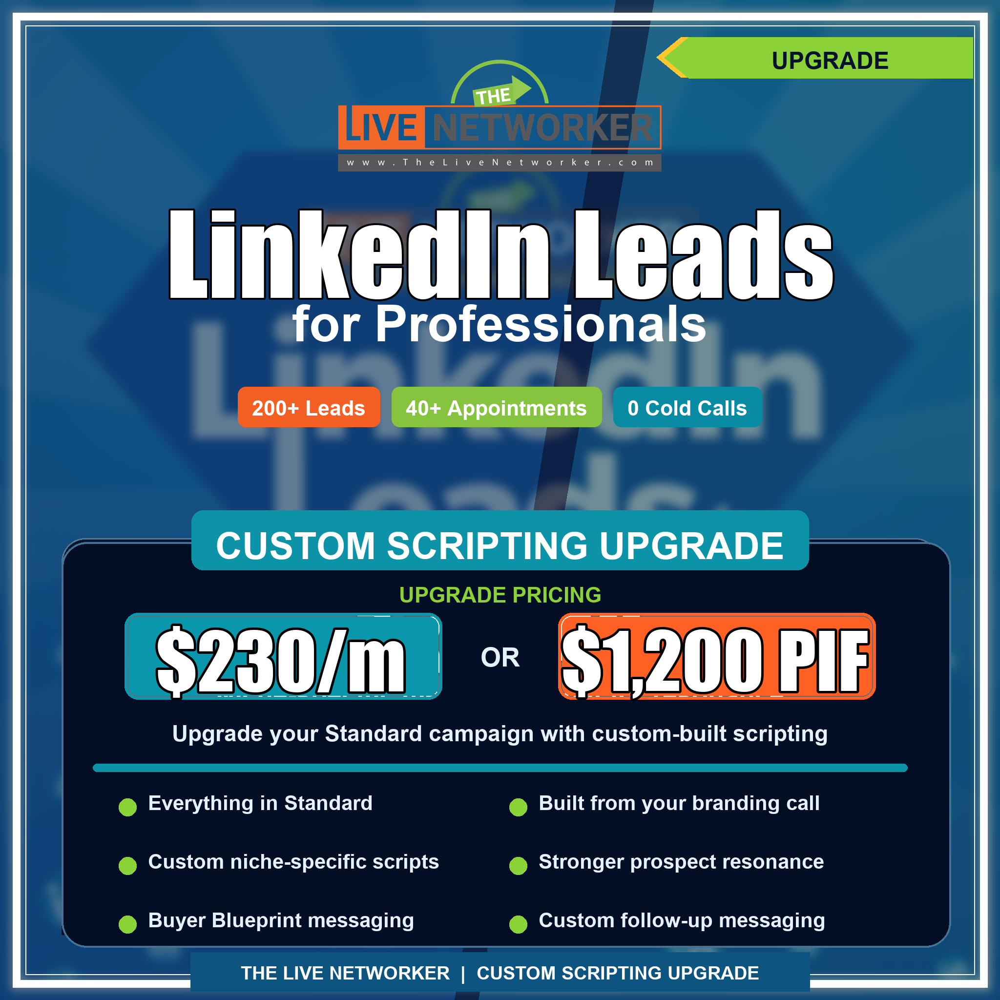 Custom Scripting Upgrade for The Live Networker Standard campaign